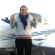 Mylène MARIONVALLE au retour de son premier vol solo sur Tecnam P2002 le 24/03/2018